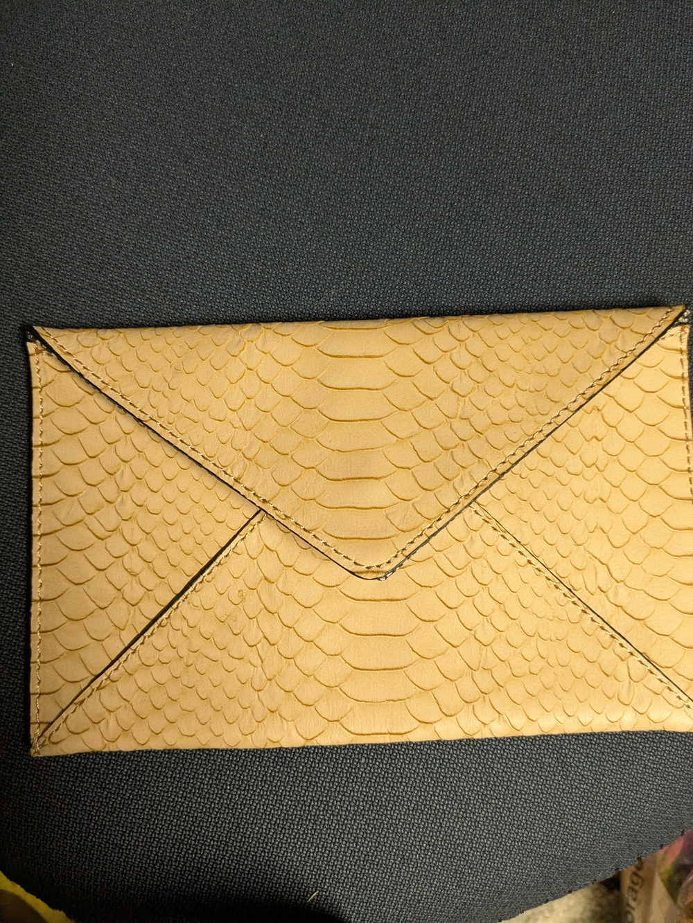 Loeffler Randall Yellow Snake-Embossed Envelope Clutch - Women Bags - Picture 1 of 5